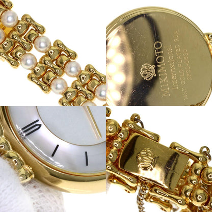 MIKIMOTO Pearl watch Watches 2P20-0530 Gold Plated/GPxPearl Ladies