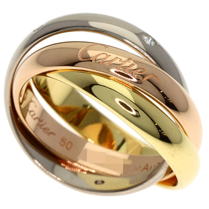 CARTIER Trinity 5P Diamond #50 Ring K18 Yellow Gold 18K Pink GoldLadies [Used]