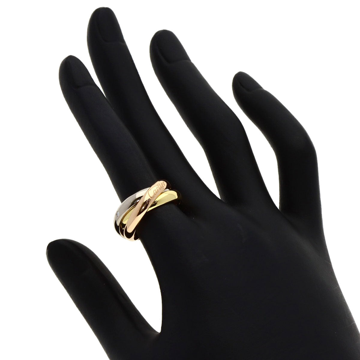CARTIER Trinity 5P Diamond #50 Ring K18 Yellow Gold 18K Pink GoldLadies [Used]