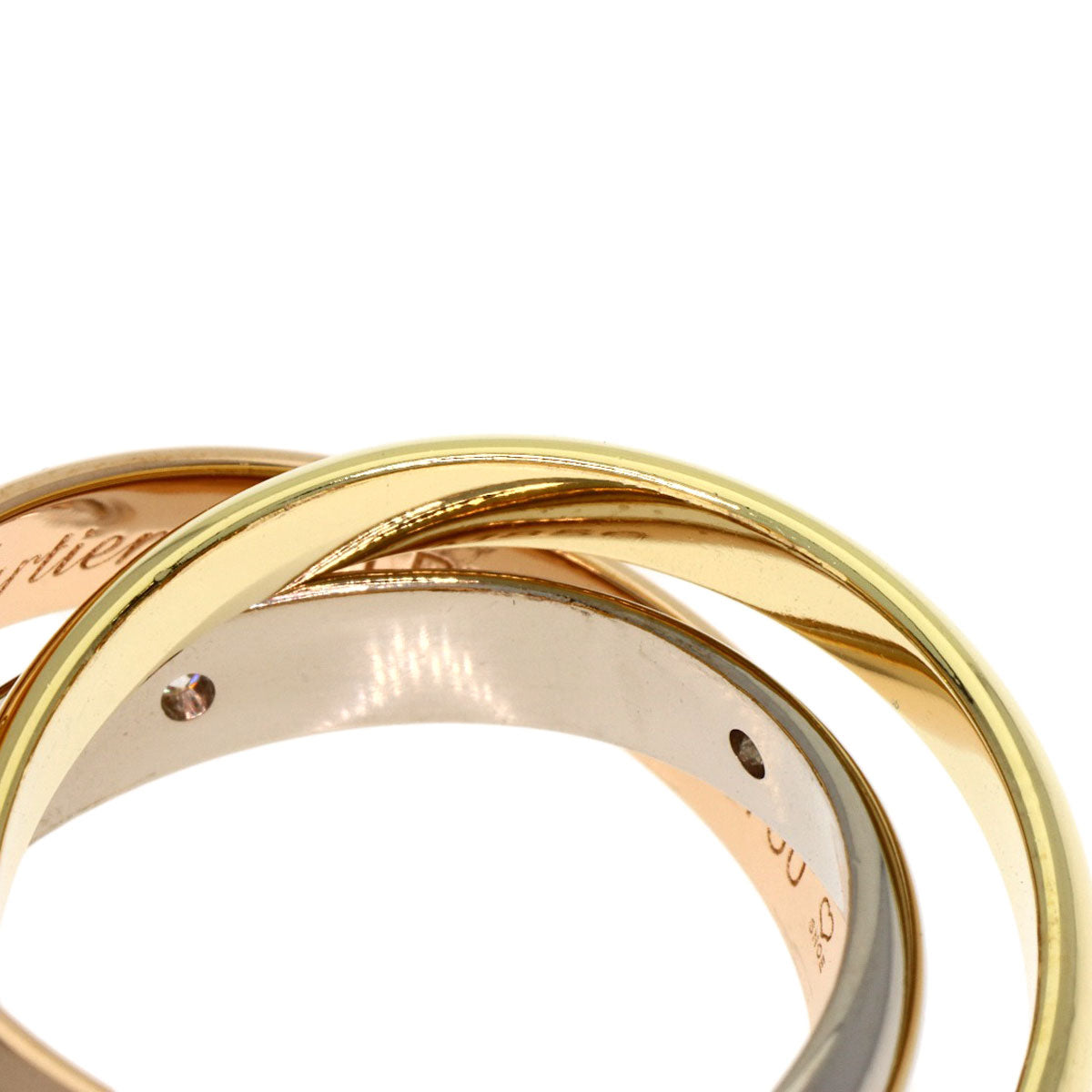CARTIER Trinity 5P Diamond #50 Ring K18 Yellow Gold 18K Pink GoldLadies [Used]