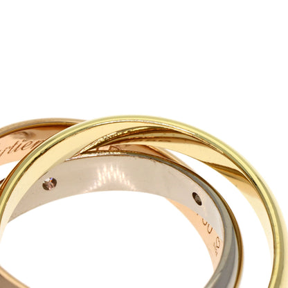 CARTIER Trinity 5P Diamond #50 Ring K18 Yellow Gold 18K Pink GoldLadies [Used]