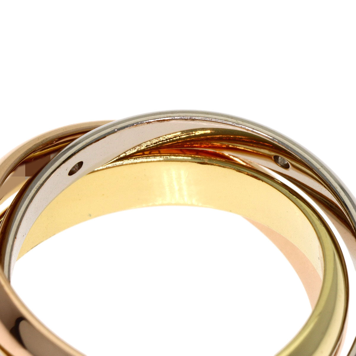 CARTIER Trinity 5P Diamond #50 Ring K18 Yellow Gold 18K Pink GoldLadies [Used]