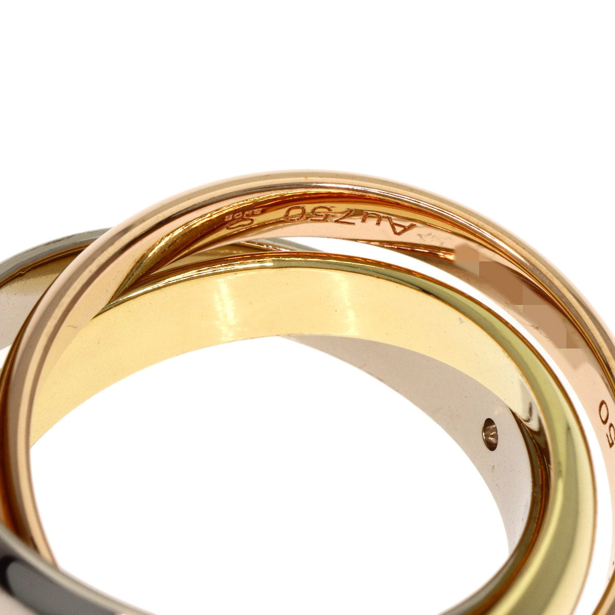 CARTIER Trinity 5P Diamond #50 Ring K18 Yellow Gold 18K Pink GoldLadies [Used]