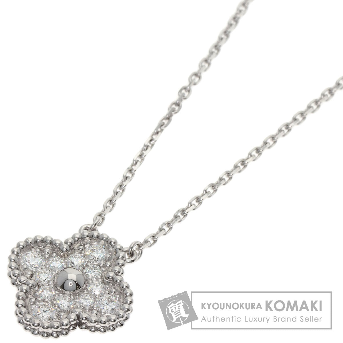 Van Cleef & Arpels Vintage Alhambra Diamond Necklace K18 White Gold Ladies [Used]