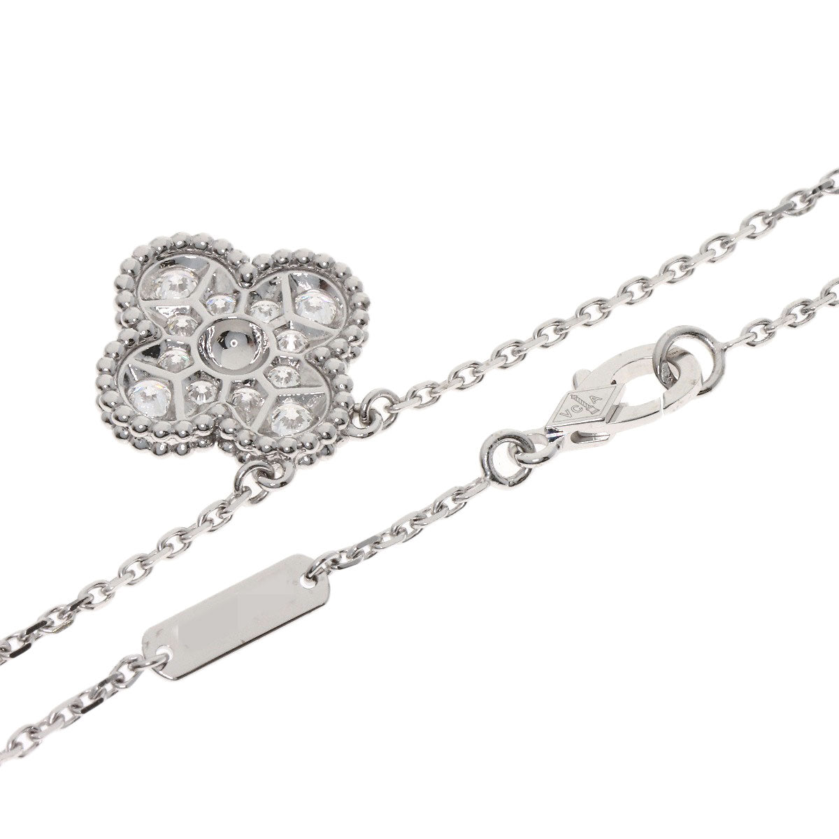 Van Cleef & Arpels Vintage Alhambra Diamond Necklace K18 White Gold Ladies [Used]