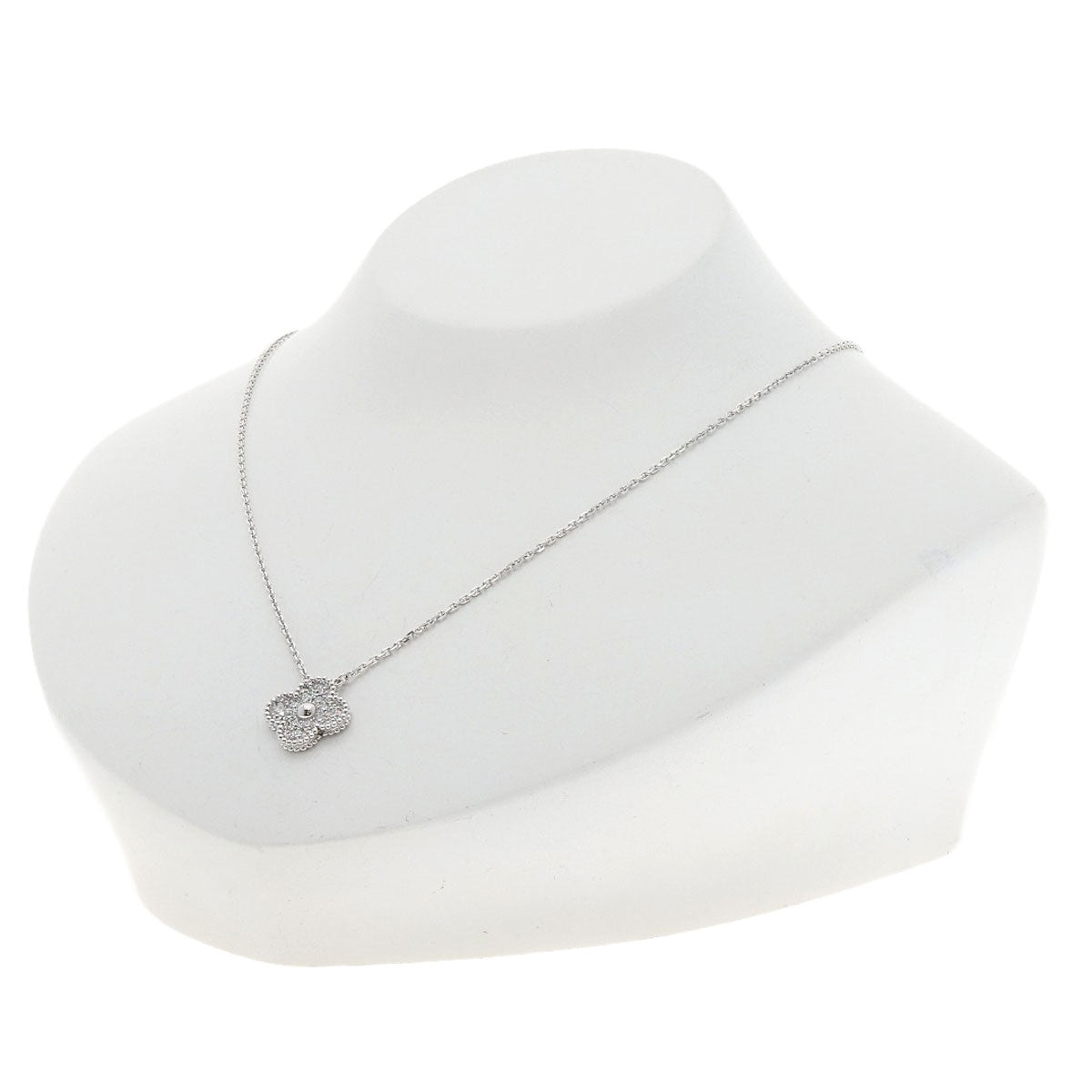 Van Cleef & Arpels Vintage Alhambra Diamond Necklace K18 White Gold Ladies [Used]