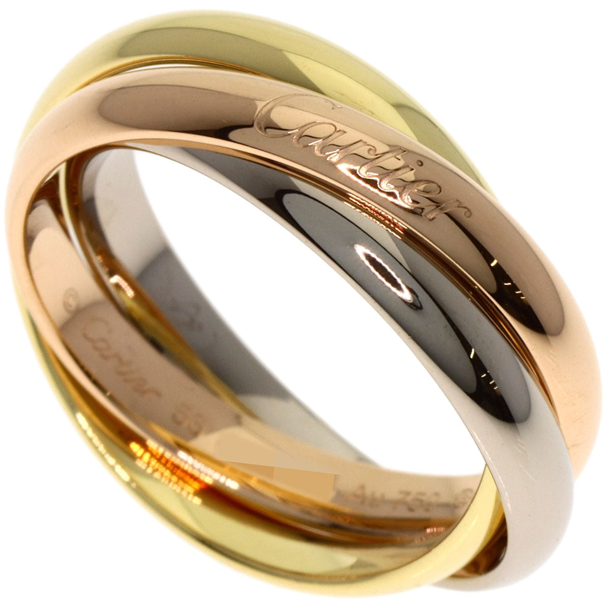 CARTIER Classic #56 current model Ring K18 Yellow Gold 18K Pink GoldLadies [Used]