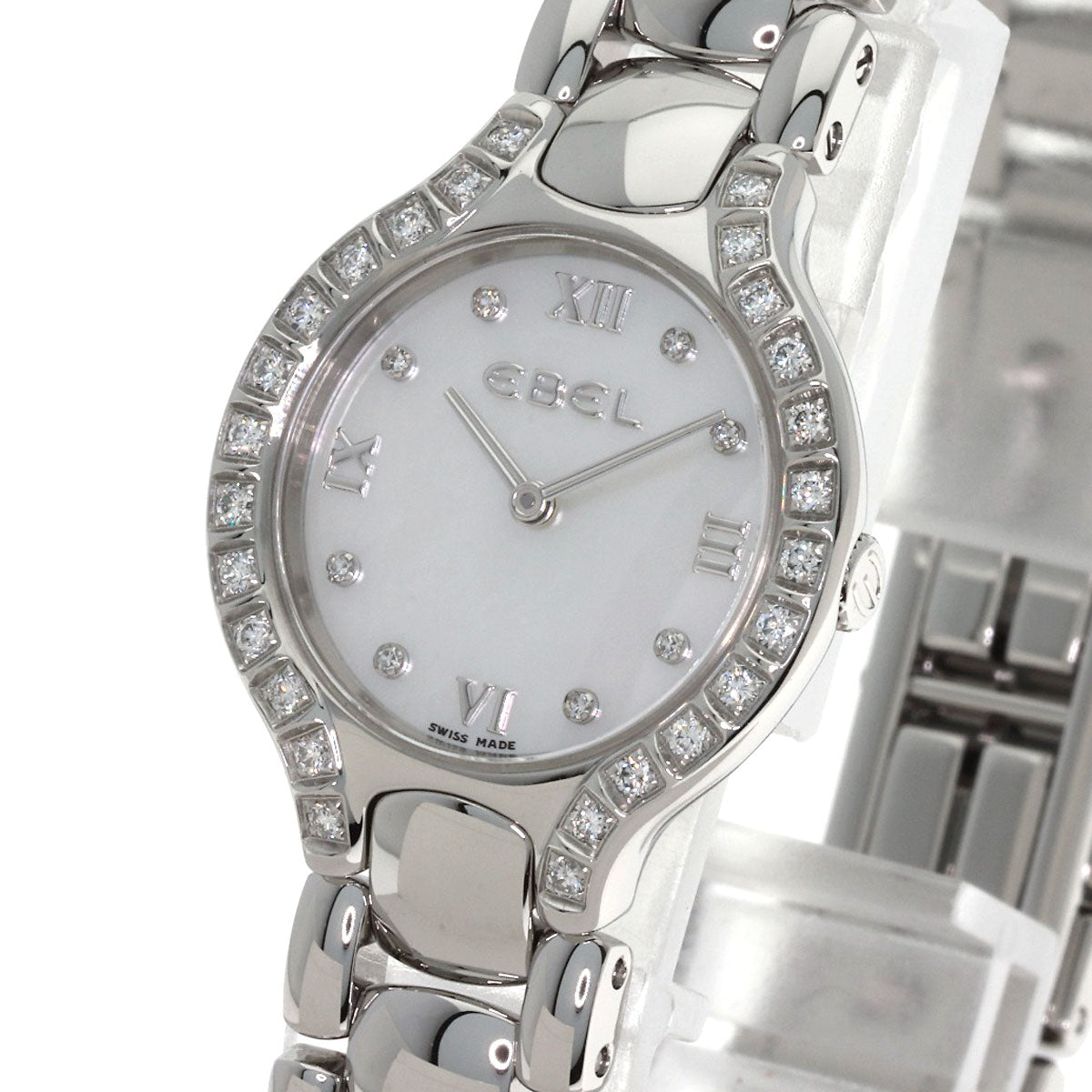 EBEL Beluga Bezel Diamond Watches E9157428 Stainless Steel/Stainless Steel Ladies