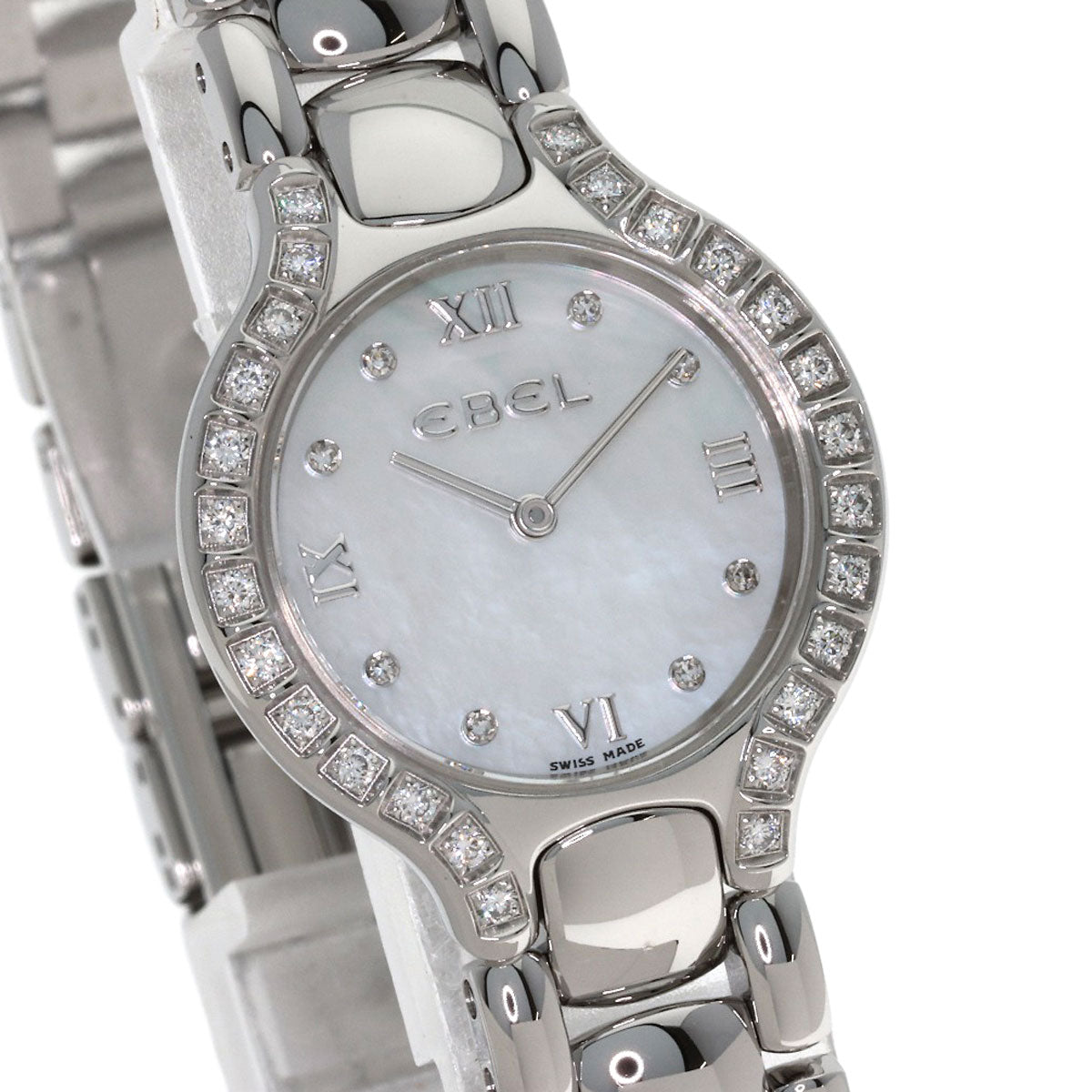 EBEL Beluga Bezel Diamond Watches E9157428 Stainless Steel/Stainless Steel Ladies