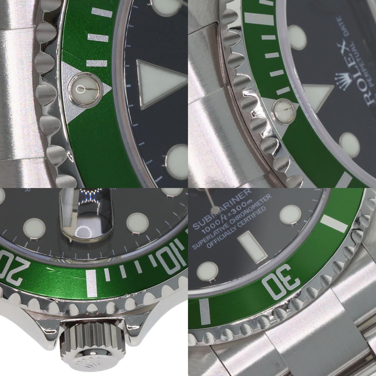 ROLEX Submarina Date Green Sub Watches 16610 Stainless Steel/Stainless Steel mens