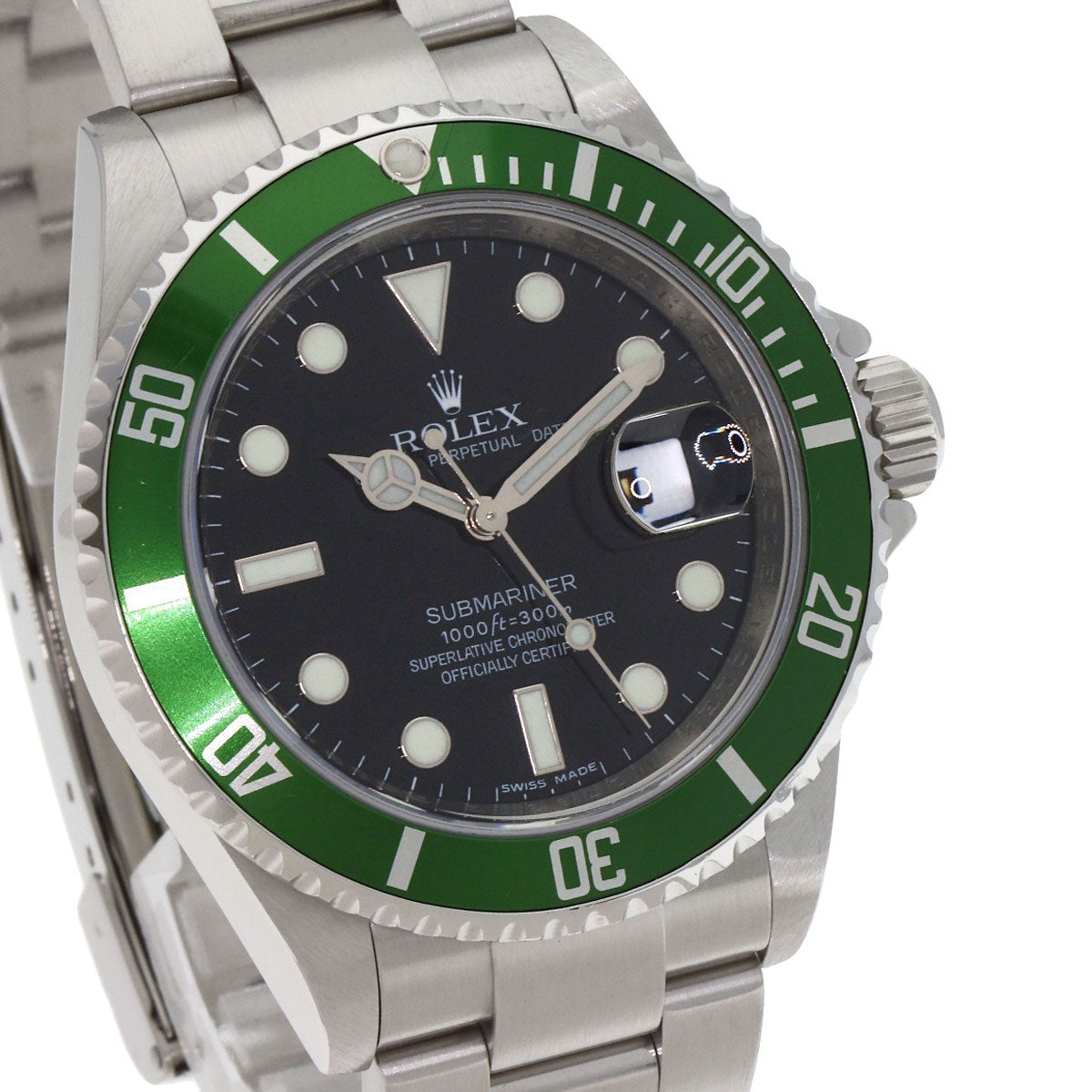 ROLEX Submarina Date Green Sub Watches 16610 Stainless Steel/Stainless Steel mens