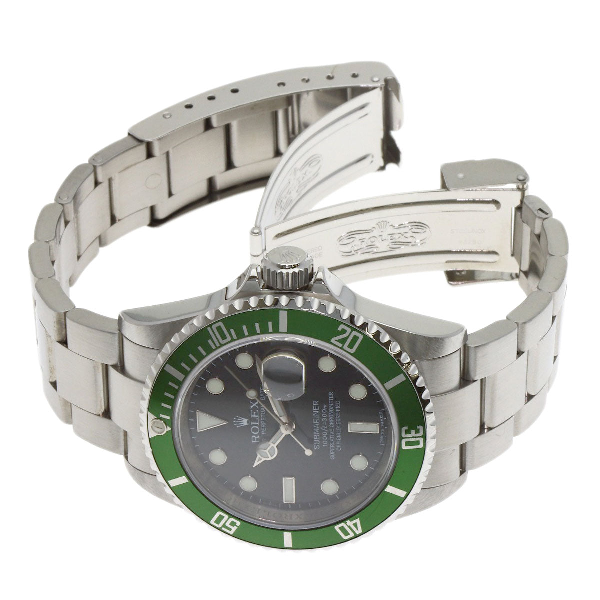 ROLEX Submarina Date Green Sub Watches 16610 Stainless Steel/Stainless Steel mens