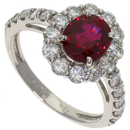 1.598ct Ruby Diamond Ring Platinum PT950 4.9g　Ladies