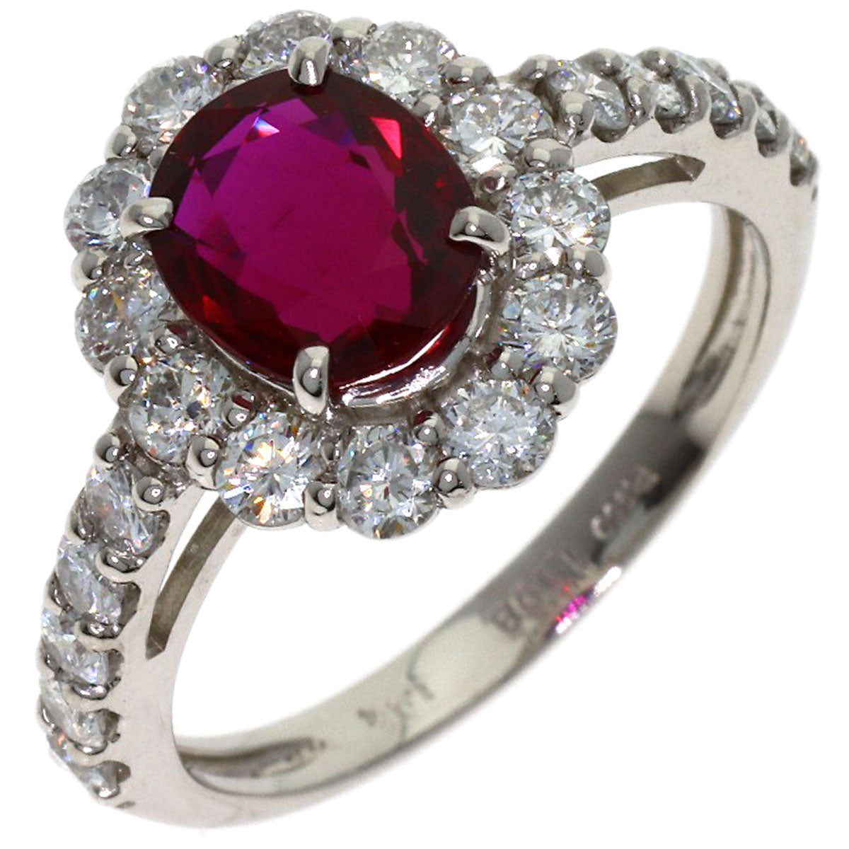 1.598ct Ruby Diamond Ring Platinum PT950 4.9g　Ladies