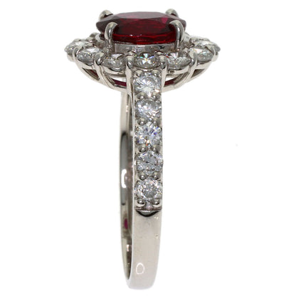 1.598ct Ruby Diamond Ring Platinum PT950 4.9g　Ladies