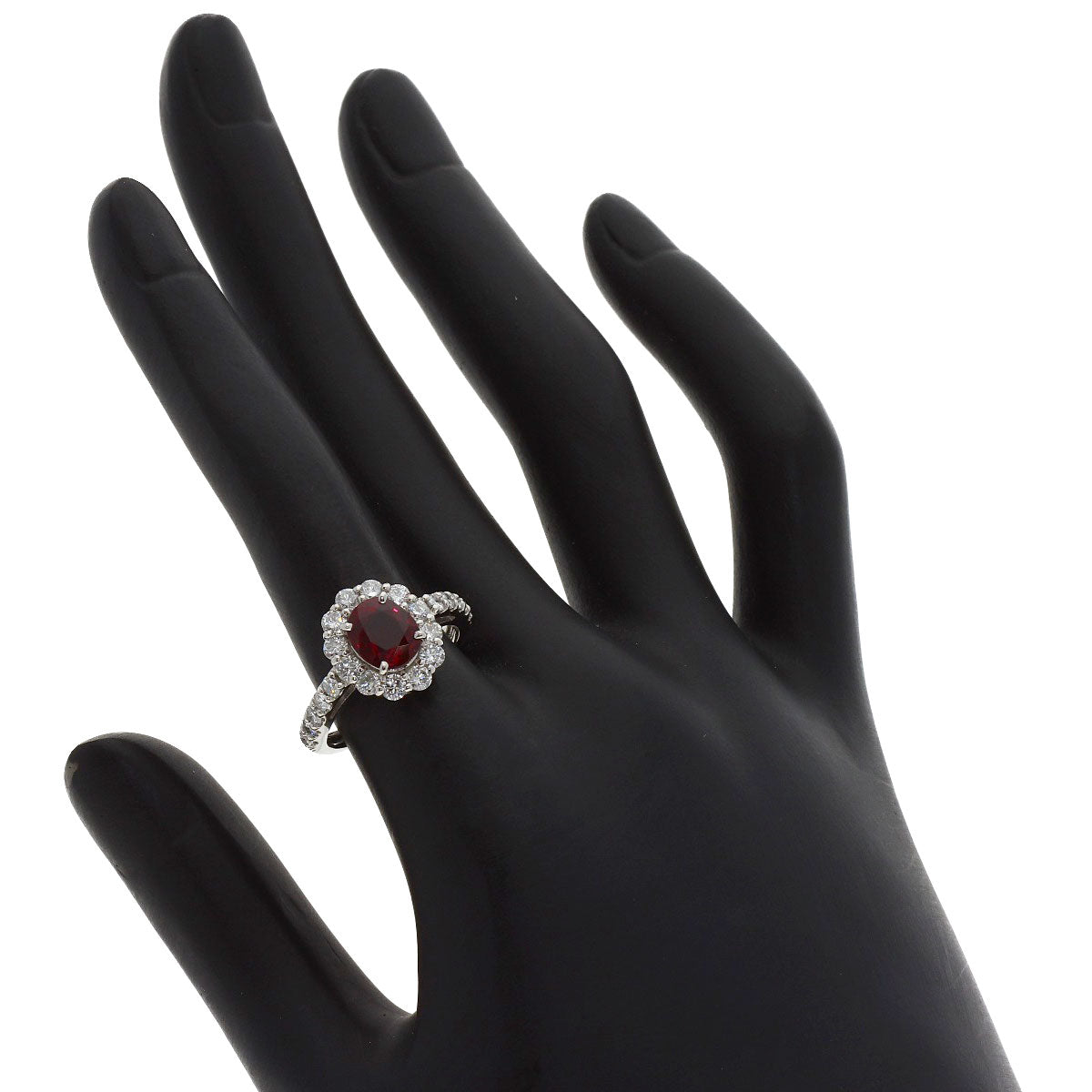 1.598ct Ruby Diamond Ring Platinum PT950 4.9g　Ladies