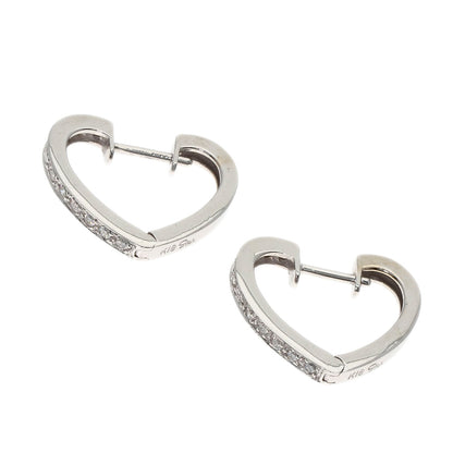 STAR JEWELRY Heart Diamond earring K18 White Gold Ladies [Used]
