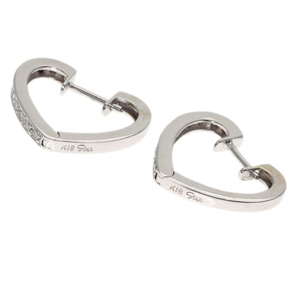 STAR JEWELRY Heart Diamond earring K18 White Gold Ladies [Used]