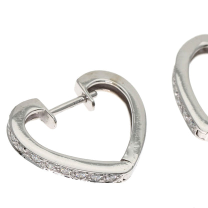 STAR JEWELRY Heart Diamond earring K18 White Gold Ladies [Used]