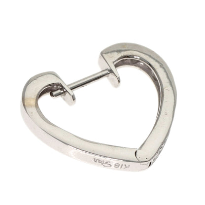 STAR JEWELRY Heart Diamond earring K18 White Gold Ladies [Used]