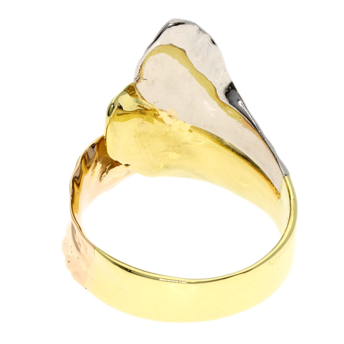 Feather motif Ring K18 Yellow Gold PT900 7.1g　Ladies