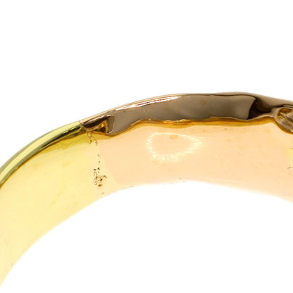 Feather motif Ring K18 Yellow Gold PT900 7.1g　Ladies