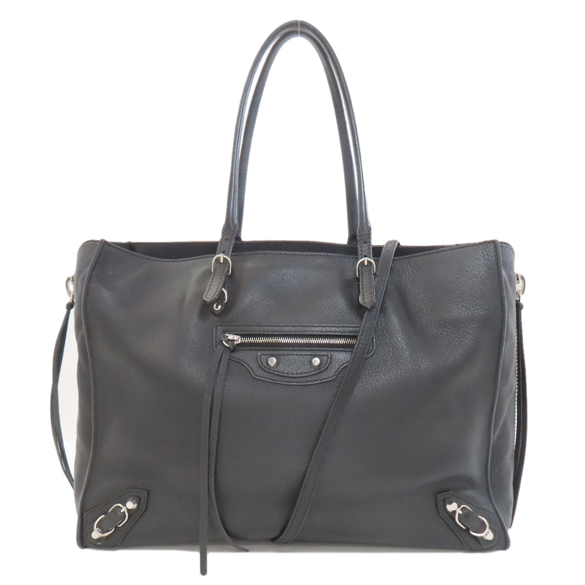 BALENCIAGA 432596 Paper 2WAY Tote Bag Lambskin Ladies [Used]