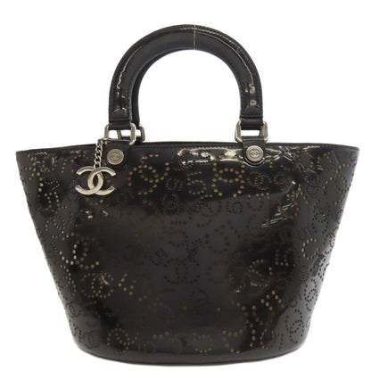 CHANEL Punching COCO Mark SilverHardware Handbag Enamel Ladies [Used]