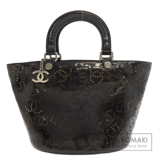CHANEL Punching COCO Mark SilverHardware Handbag Enamel Ladies [Used]