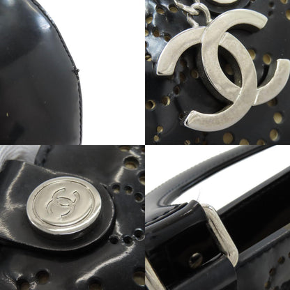 CHANEL Punching COCO Mark SilverHardware Handbag Enamel Ladies [Used]