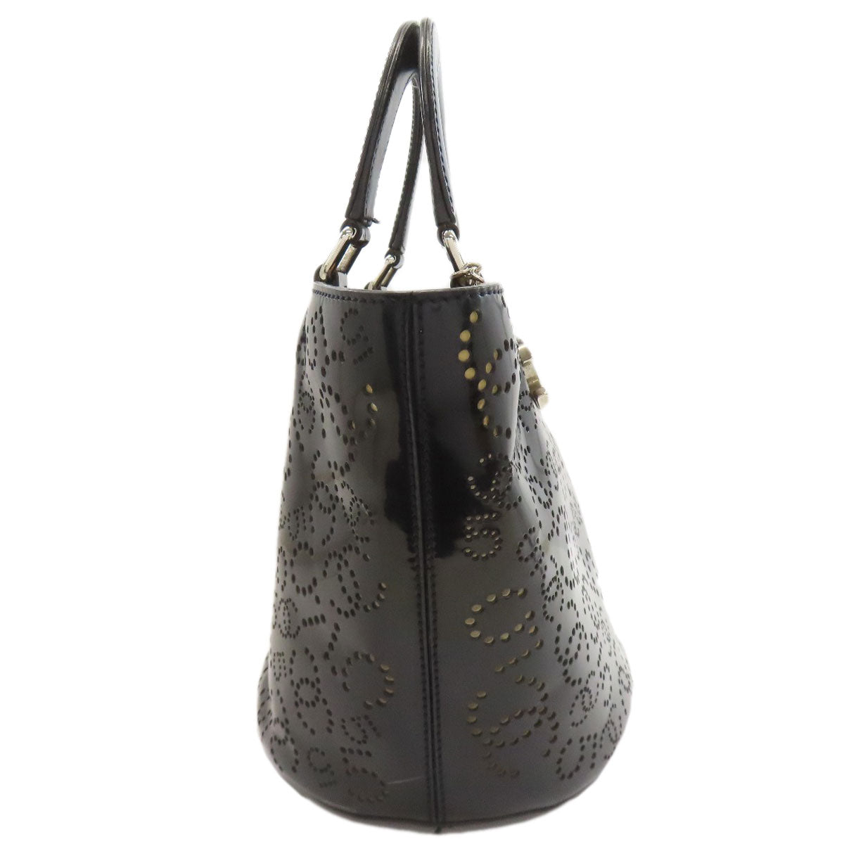CHANEL Punching COCO Mark SilverHardware Handbag Enamel Ladies [Used]