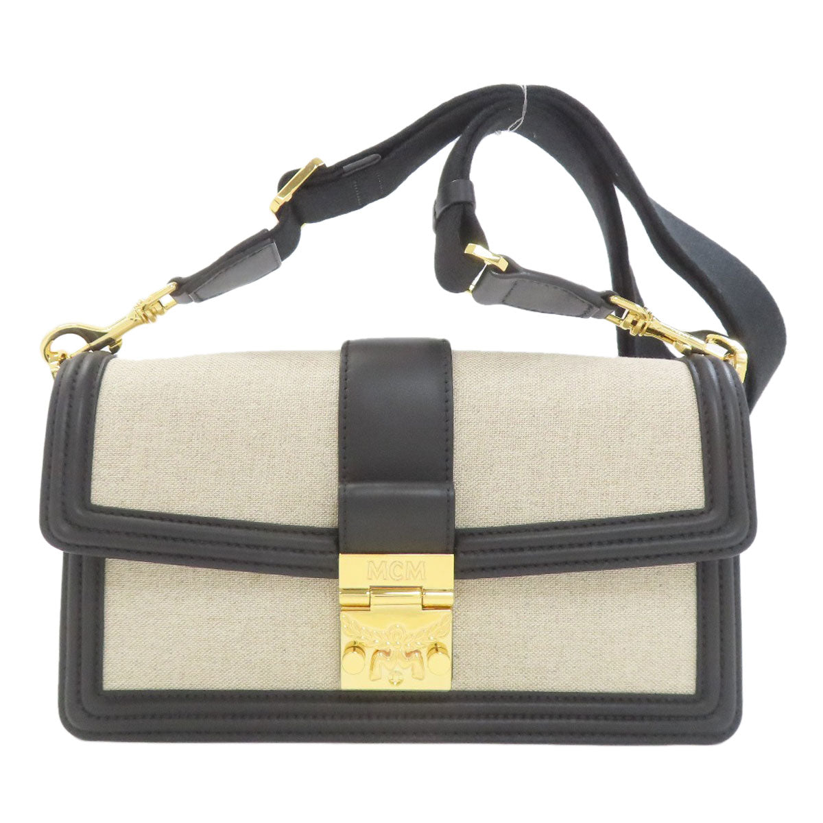 MCM Logo Hardware Tote Bag Canvas LeatherLadies [Used]