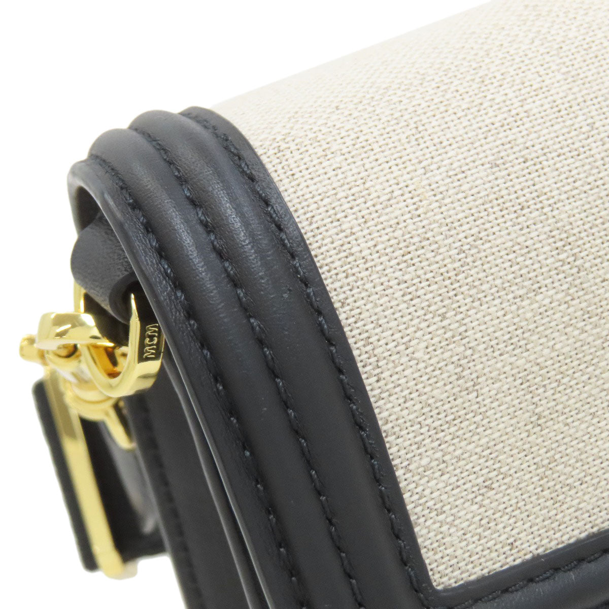 MCM Logo Hardware Tote Bag Canvas LeatherLadies [Used]