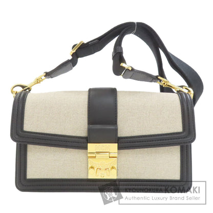 MCM Logo Hardware Tote Bag Canvas LeatherLadies [Used]