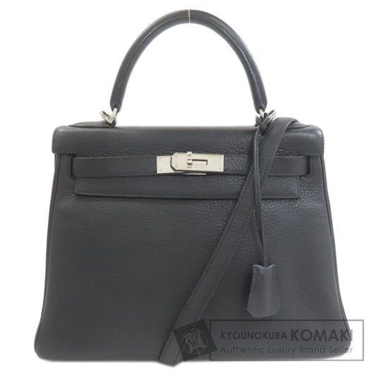HERMES Kelly 28 Inner Stitch SilverHardware Handbag Taurillon Clemence Ladies [Used]