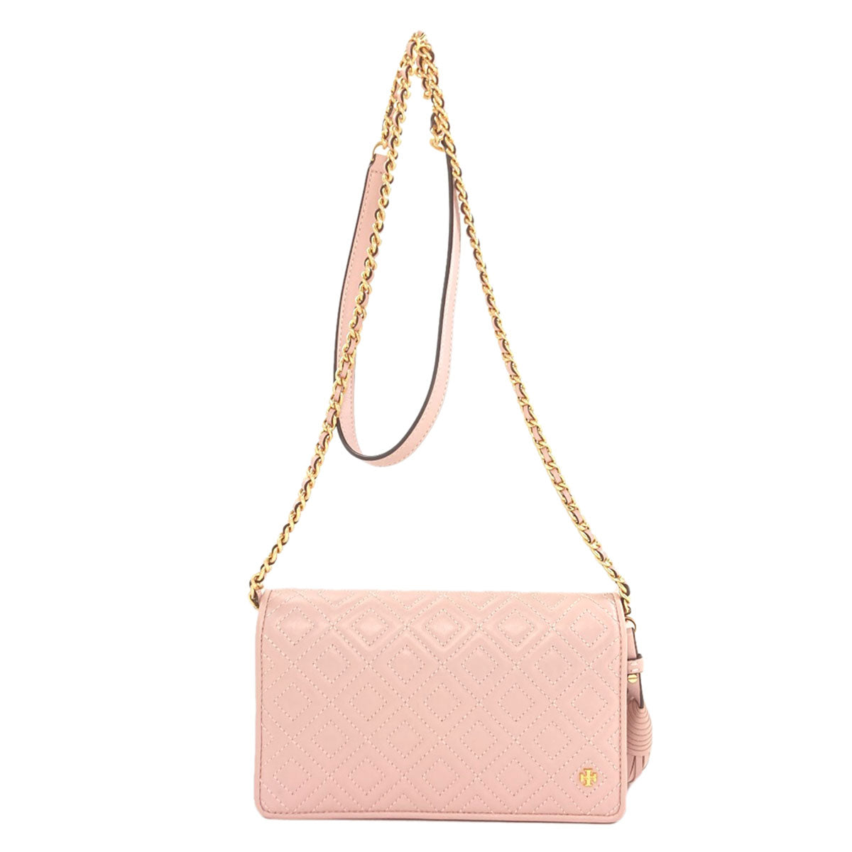 Tory Burch Shoulder wallet with stitching Long wallet (with coin pocket) Leather Ladies [Used]