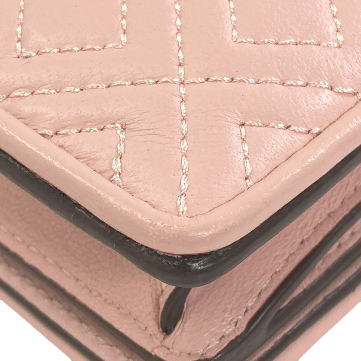 Tory Burch Shoulder wallet with stitching Long wallet (with coin pocket) Leather Ladies [Used]