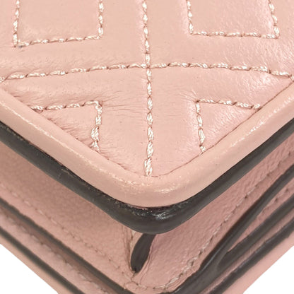 Tory Burch Shoulder wallet with stitching Long wallet (with coin pocket) Leather Ladies [Used]
