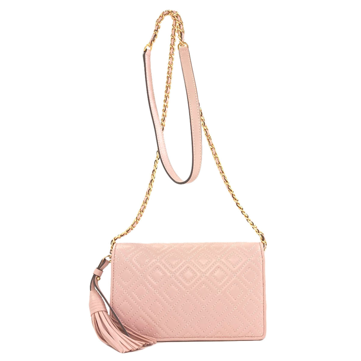 Tory Burch Shoulder wallet with stitching Long wallet (with coin pocket) Leather Ladies [Used]