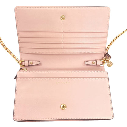 Tory Burch Shoulder wallet with stitching Long wallet (with coin pocket) Leather Ladies [Used]