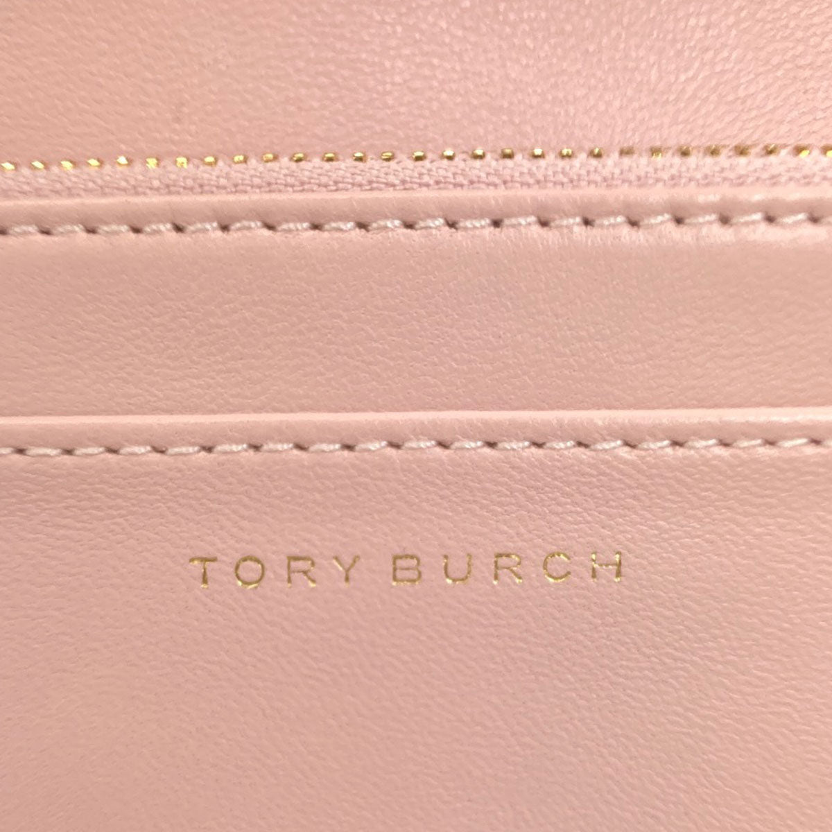 Tory Burch Shoulder wallet with stitching Long wallet (with coin pocket) Leather Ladies [Used]