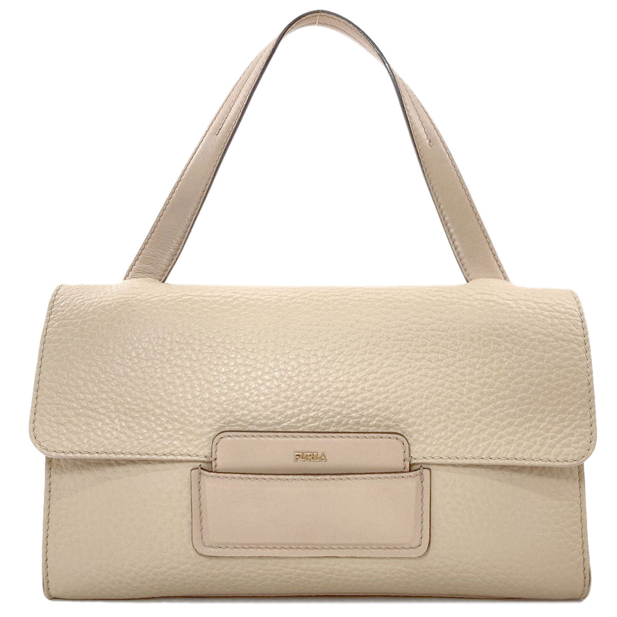 Furla logo Handbag Leather Ladies [Used]
