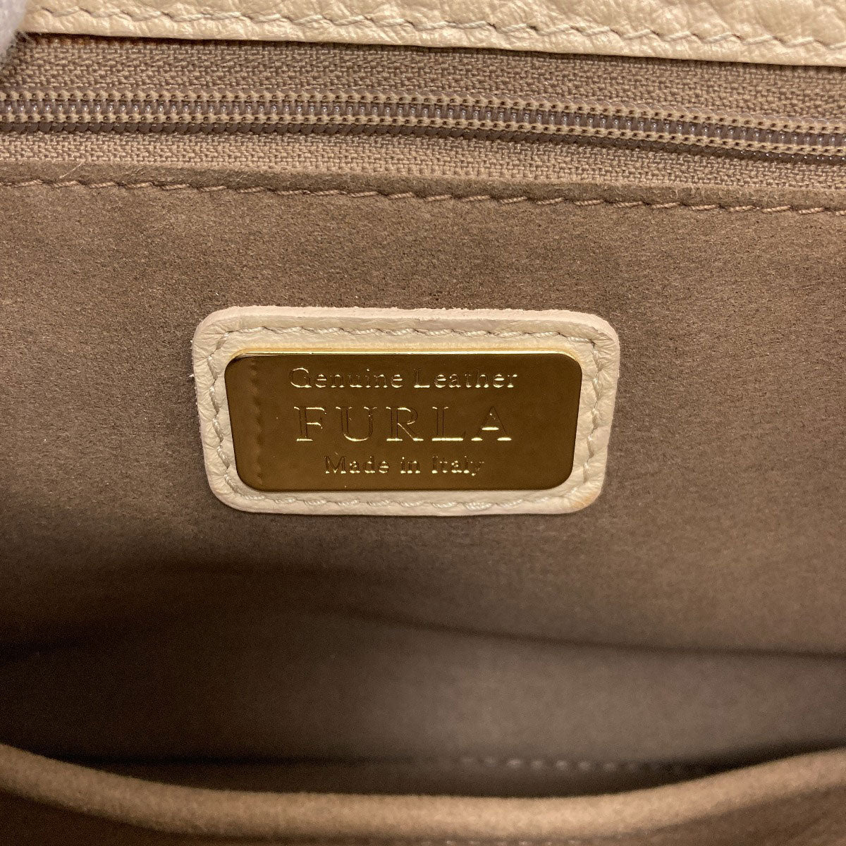 Furla logo Handbag Leather Ladies [Used]