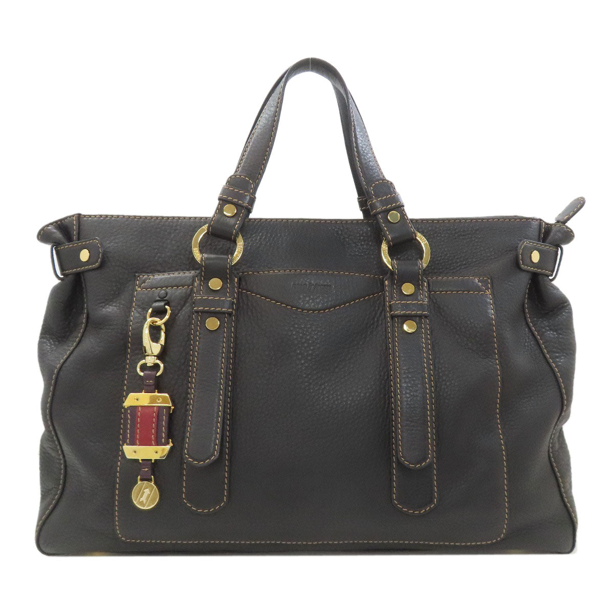 GOLD PFEIL logo Tote Bag Leather Ladies [Used]