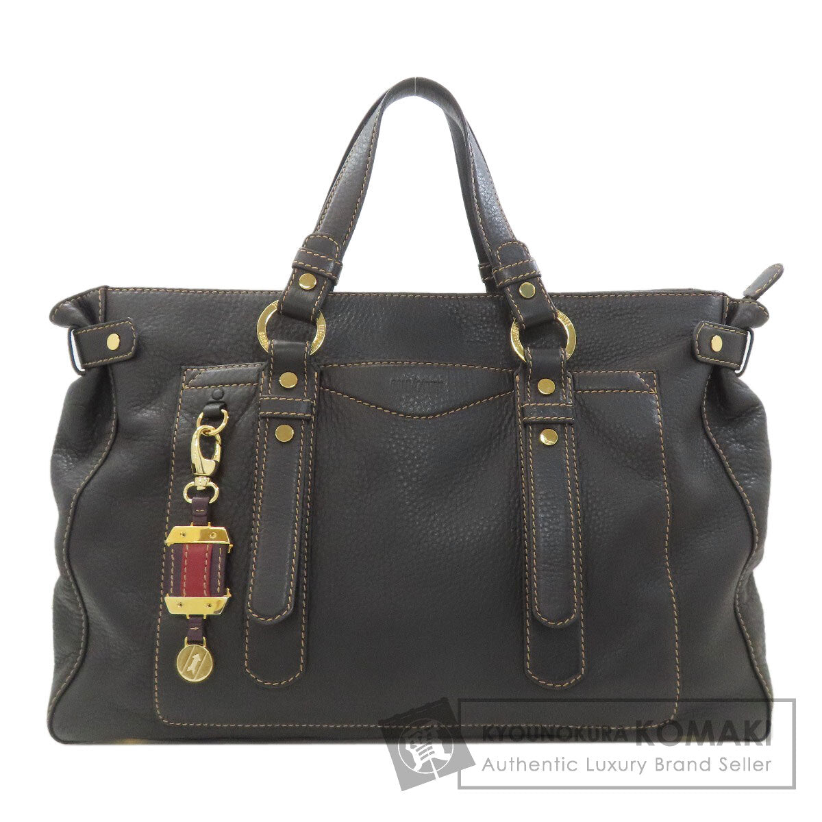 GOLD PFEIL logo Tote Bag Leather Ladies [Used]