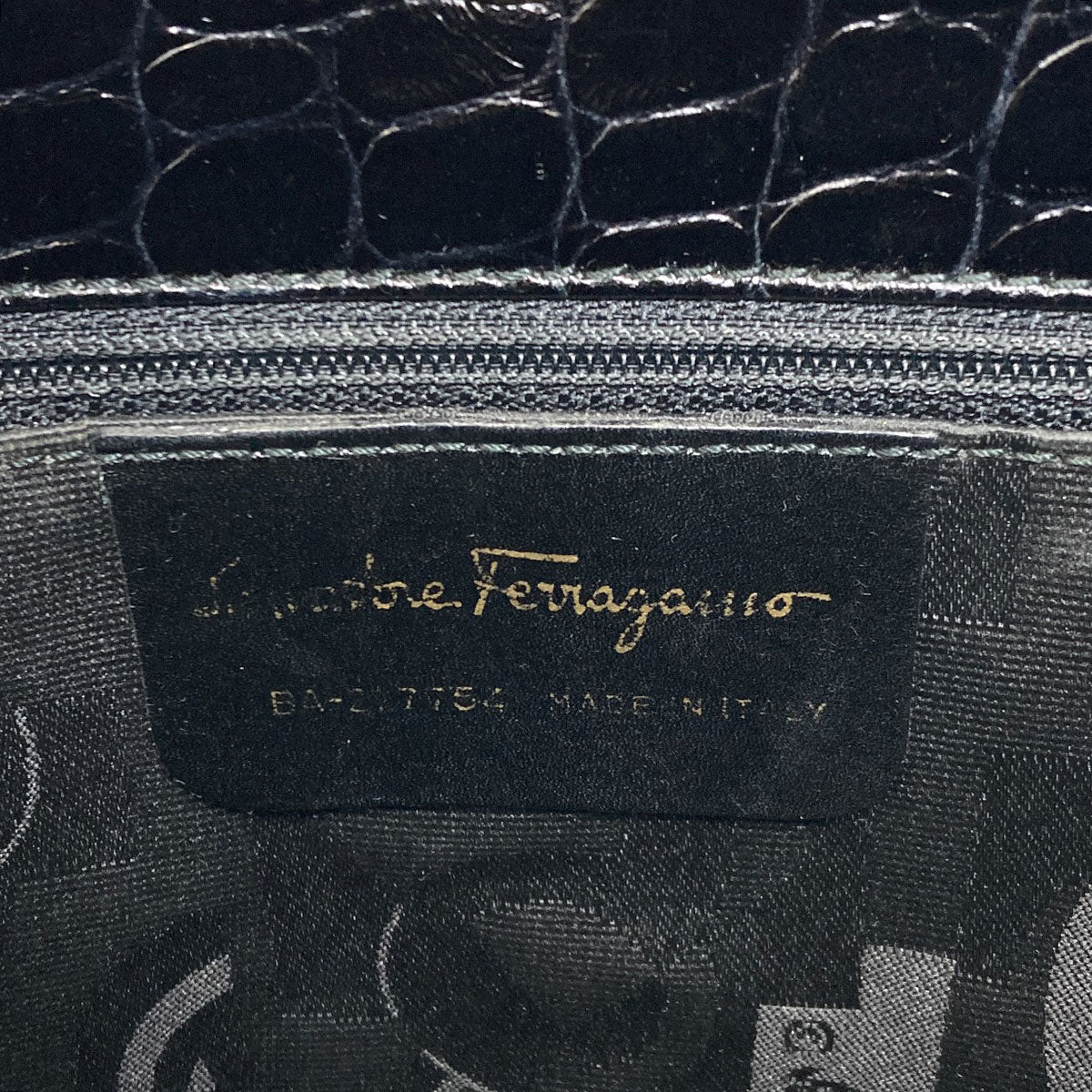 Salvatore Ferragamo Embossing Tote Bag Leather Ladies [Used]