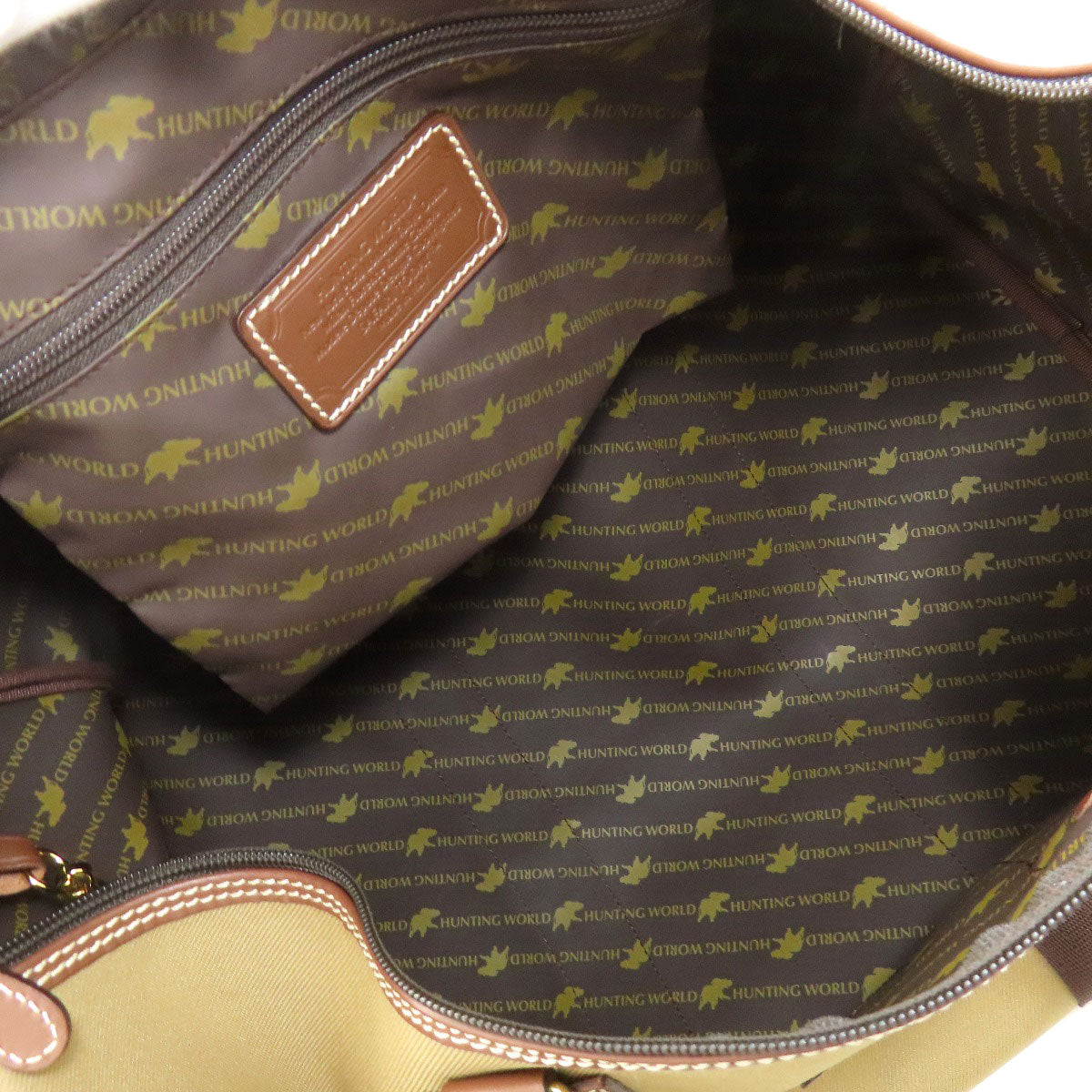 HUNTING WORLD logo Boston bag Canvas Ladies [Used]
