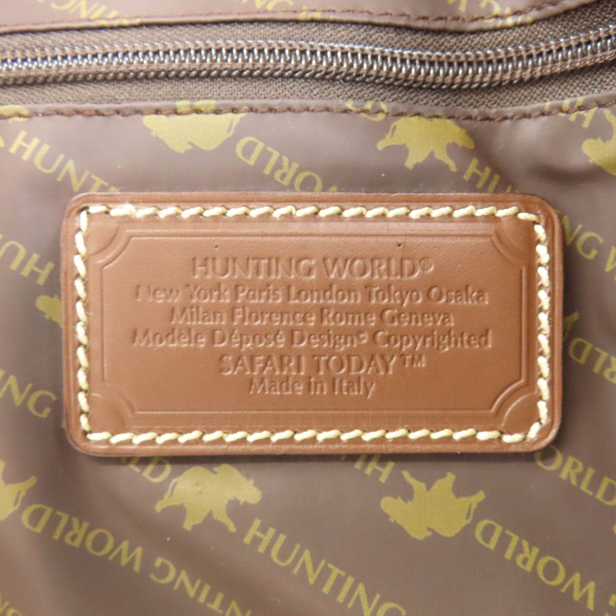 HUNTING WORLD logo Boston bag Canvas Ladies [Used]