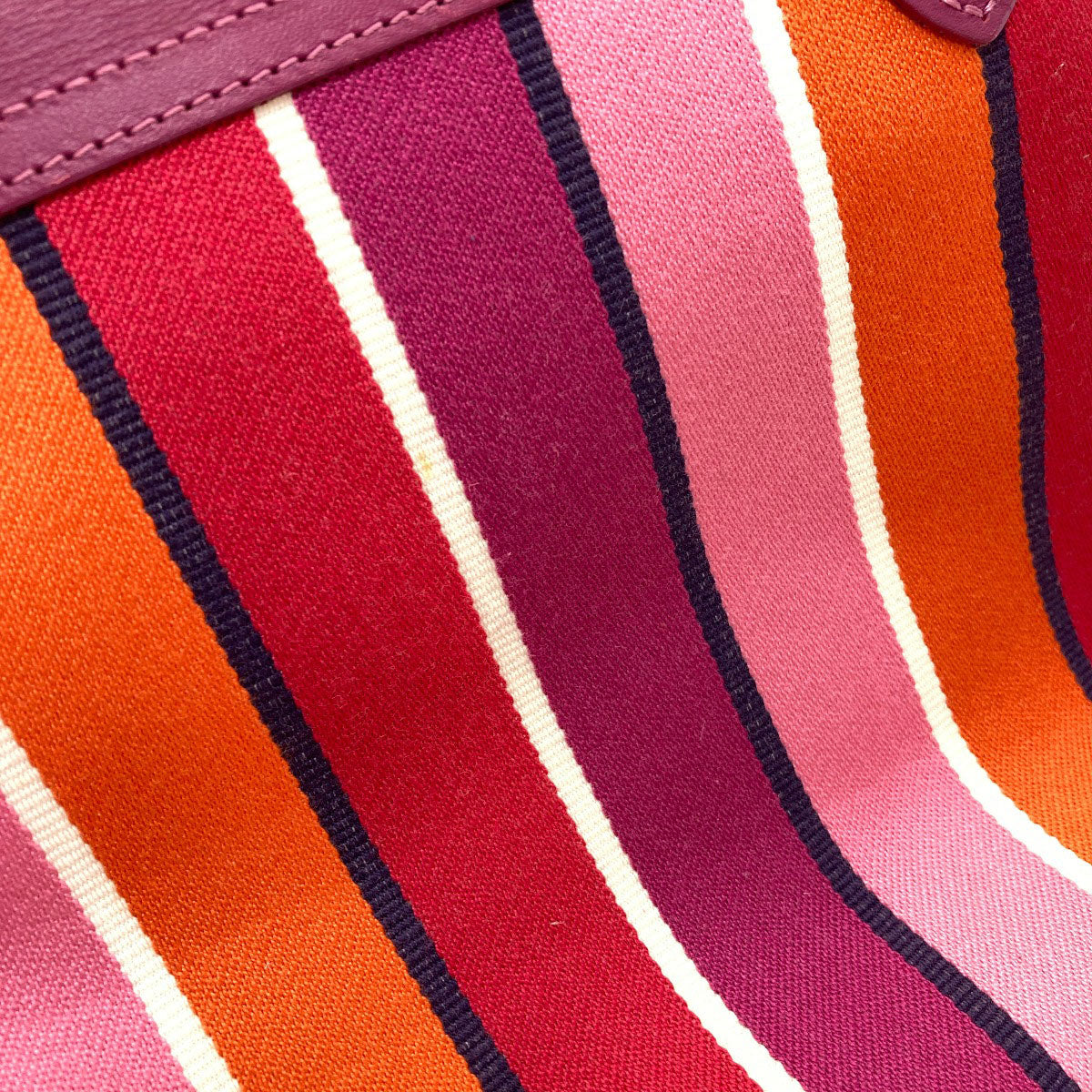 Longchamp Stripe Tote Bag Canvas Ladies [Used]