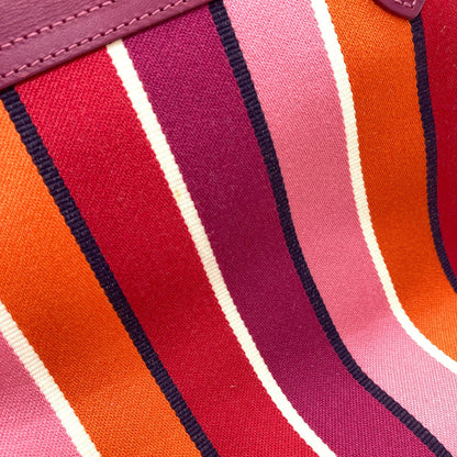 Longchamp Stripe Tote Bag Canvas Ladies [Used]